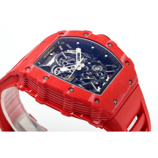 Richard Mille RM35-02 43mm Skeleton Dial With Red Rubber Strap ZF Clone RMUL2