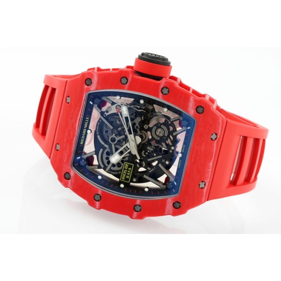 Richard Mille RM35-02 43mm Skeleton Dial With Red Rubber Strap ZF Clone RMUL2