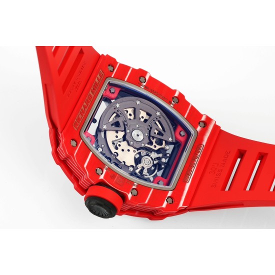 Richard Mille RM35-02 43mm Skeleton Dial With Red Rubber Strap ZF Clone RMUL2