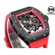 Richard Mille-RM055 43mm Black Cer/RU Skeleton Red Rehaut on Red Strap RMF RMUL2 Super Clone