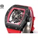 Richard Mille-RM055 43mm Black Cer/RU Skeleton Red Rehaut on Red Strap RMF RMUL2 Super Clone