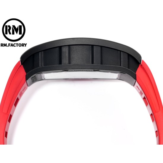 Richard Mille-RM055 43mm Black Cer/RU Skeleton Red Rehaut on Red Strap RMF RMUL2 Super Clone