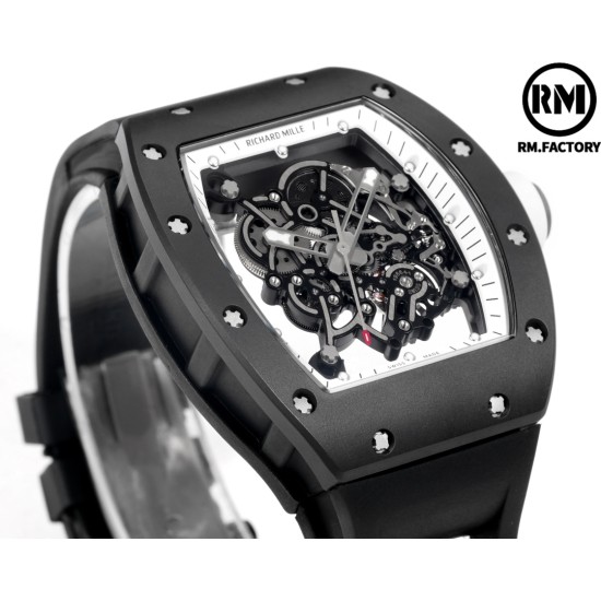 Richard Mille-RM055 43mm Black Cer/RU White Skeleton on Dial RMF RMUL2 Super Clone