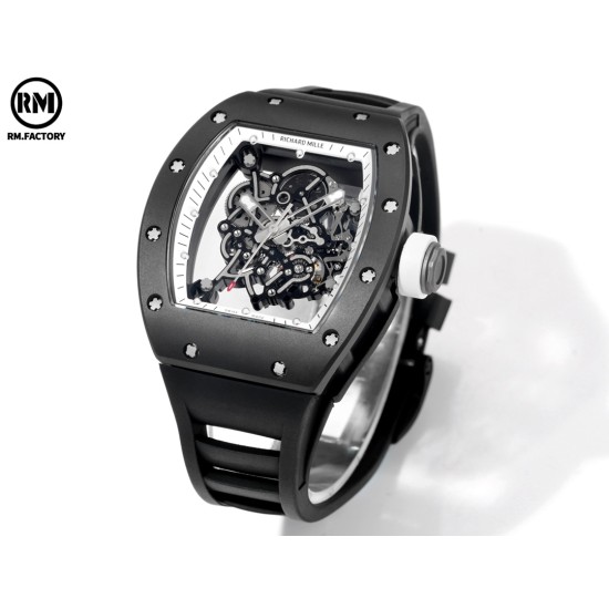Richard Mille-RM055 43mm Black Cer/RU White Skeleton on Dial RMF RMUL2 Super Clone