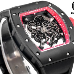 Richard Mille-RM055 43mm Black Cer/RU Red Skeleton Dial RMF RMUL2 Super Clone