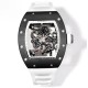 Richard Mille-RM055 43mm Black Cer/RU Skeleton White Rehaut on White Strap RMF RMUL2 Super Clone