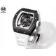 Richard Mille-RM055 43mm Black Cer/RU Skeleton White Rehaut on White Strap RMF RMUL2 Super Clone