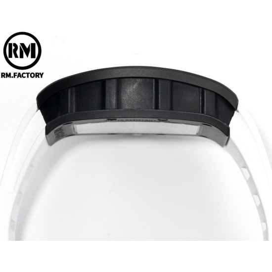 Richard Mille-RM055 43mm Black Cer/RU Skeleton White Rehaut on White Strap RMF RMUL2 Super Clone