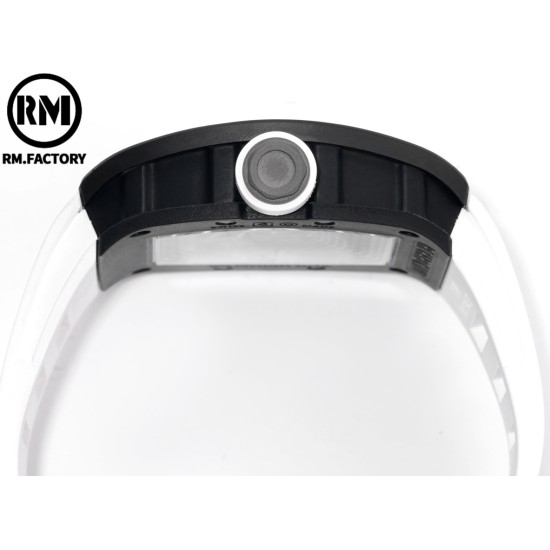 Richard Mille-RM055 43mm Black Cer/RU Skeleton White Rehaut on White Strap RMF RMUL2 Super Clone