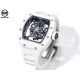 Richard Mille-RM055 43mm White Cer/RU Skeleton Black Rehaut on White Strap RMF RMUL2 Super Clone