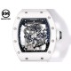 Richard Mille-RM055 43mm White Cer/RU Skeleton Black Rehaut on White Strap RMF RMUL2 Super Clone
