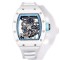 Richard Mille-RM055 43mm White Cer/RU Skeleton Bllue Rehaut on White Strap RMF RMUL2 Super Clone