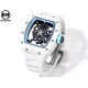 Richard Mille-RM055 43mm White Cer/RU Skeleton Bllue Rehaut on White Strap RMF RMUL2 Super Clone