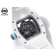 Richard Mille-RM055 43mm White Cer/RU Skeleton Bllue Rehaut on White Strap RMF RMUL2 Super Clone