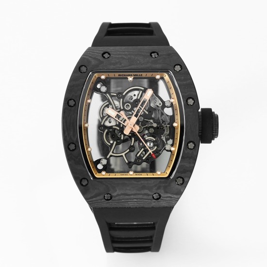 Richard Mille RM055 NTPT/RU 43mm Gold Rehaut on Black Rubber Strap BBR V4 RMUL2 Super Clone