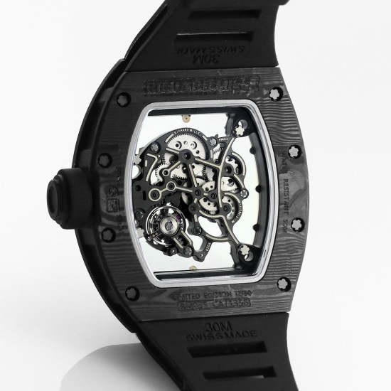 Richard Mille RM055 NTPT/RU 43mm Gold Rehaut on Black Rubber Strap BBR V4 RMUL2 Super Clone