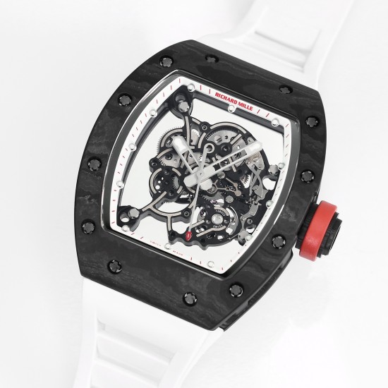 Richard Mille RM055 NTPT/RU 43mm White Rehaut on White Rubber Strap BBR V4 RMUL2 Super Clone