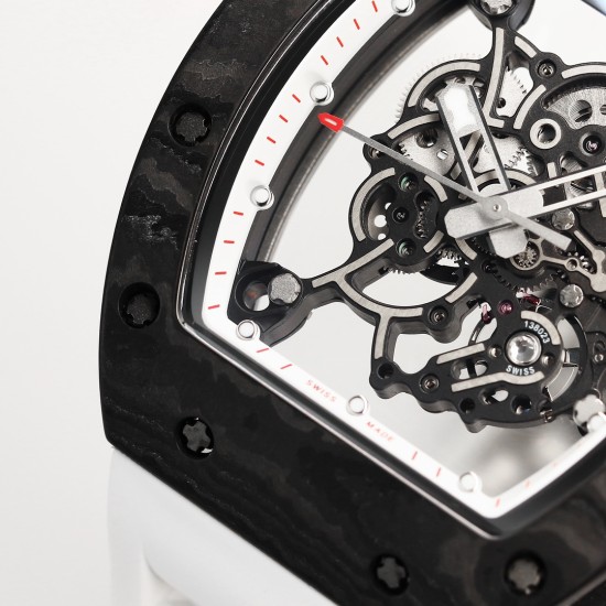 Richard Mille RM055 NTPT/RU 43mm White Rehaut on White Rubber Strap BBR V4 RMUL2 Super Clone