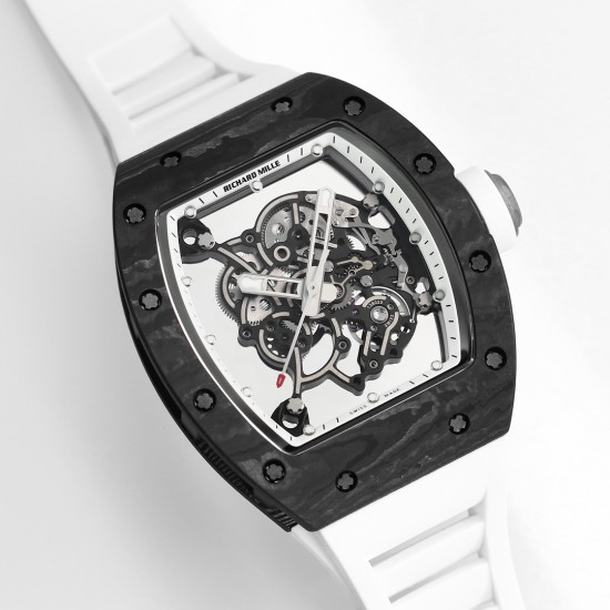 Richard Mille RM055 NTPT/RU 43mm White Rehaut on White Rubber Strap BBR V4 RMUL2 Super Clone