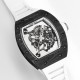 Richard Mille RM055 NTPT/RU 43mm White Rehaut on White Rubber Strap BBR V4 RMUL2 Super Clone