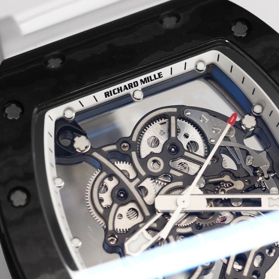 Richard Mille RM055 NTPT/RU 43mm White Rehaut on White Rubber Strap BBR V4 RMUL2 Super Clone