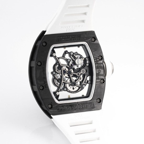 Richard Mille RM055 NTPT/RU 43mm White Rehaut on White Rubber Strap BBR V4 RMUL2 Super Clone