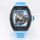 Richard Mille RM055 NTPT/RU 43mm Blue Rehaut on Blue Rubber Strap BBR V4 RMUL2 Super Clone
