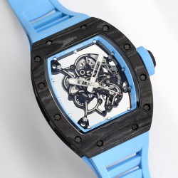 Richard Mille RM055 NTPT/RU 43mm Blue Rehaut on Blue Rubber Strap BBR V4 RMUL2 Super Clone