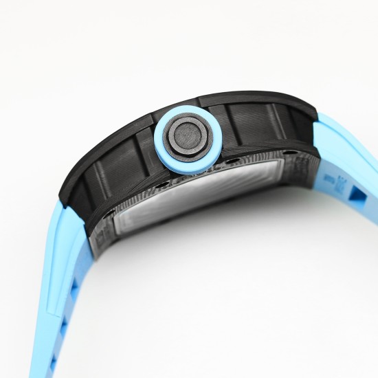 Richard Mille RM055 NTPT/RU 43mm Blue Rehaut on Blue Rubber Strap BBR V4 RMUL2 Super Clone