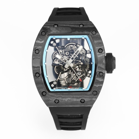 Richard Mille RM055 NTPT/RU 43mm Blue Rehaut on Black Rubber Strap BBR V4 RMUL2 Super Clone