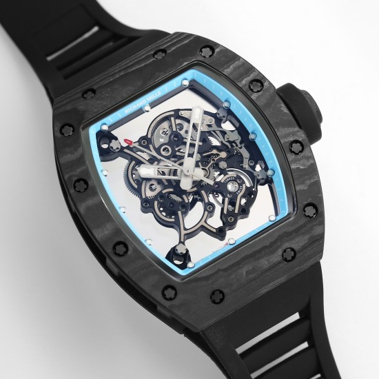Richard Mille RM055 NTPT/RU 43mm Blue Rehaut on Black Rubber Strap BBR V4 RMUL2 Super Clone