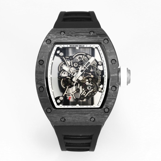 Richard Mille RM055 NTPT/RU 43mm White Rehaut on Black Rubber Strap BBR V4 RMUL2 Super Clone