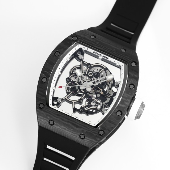 Richard Mille RM055 NTPT/RU 43mm White Rehaut on Black Rubber Strap BBR V4 RMUL2 Super Clone