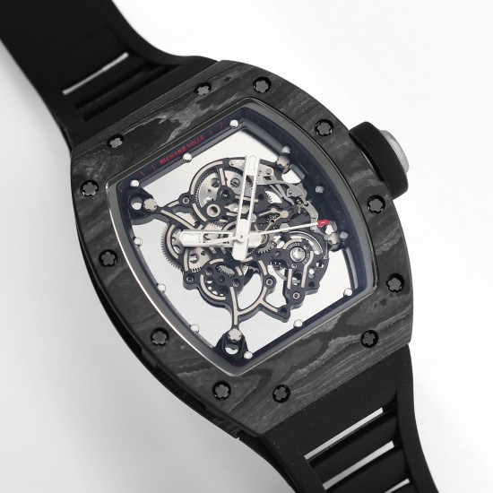Richard Mille RM055 NTPT/RU 43mm Black Rehaut on Black Rubber Strap BBR V4 RMUL2 Super Clone