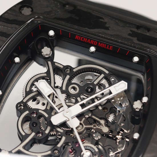 Richard Mille RM055 NTPT/RU 43mm Black Rehaut on Black Rubber Strap BBR V4 RMUL2 Super Clone