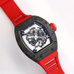 Richard Mille RM055 NTPT/RU 43mm Black Rehaut on Red Rubber Strap BBR V4 RMUL2 Super Clone
