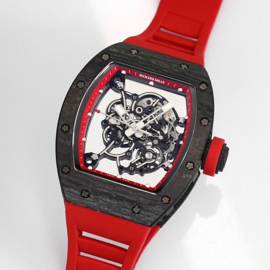 Richard Mille RM055 NTPT/RU 43mm Red Rehaut on Red Rubber Strap BBR V4 RMUL2 Super Clone