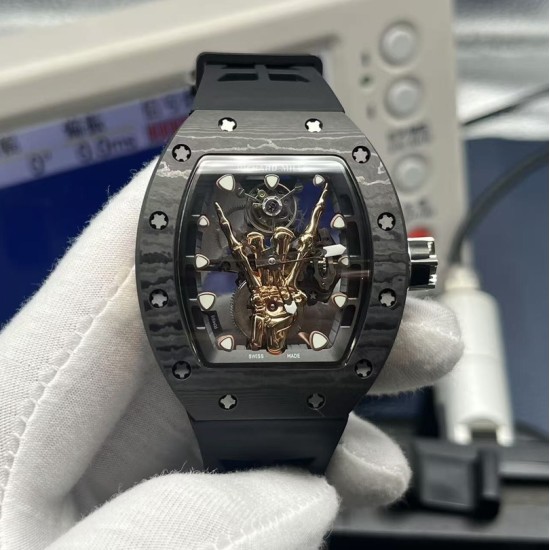 Richard Mille 43mm RM66 devil’s horn Carbon/TI/RU Skeleton Dial YSF Tourb