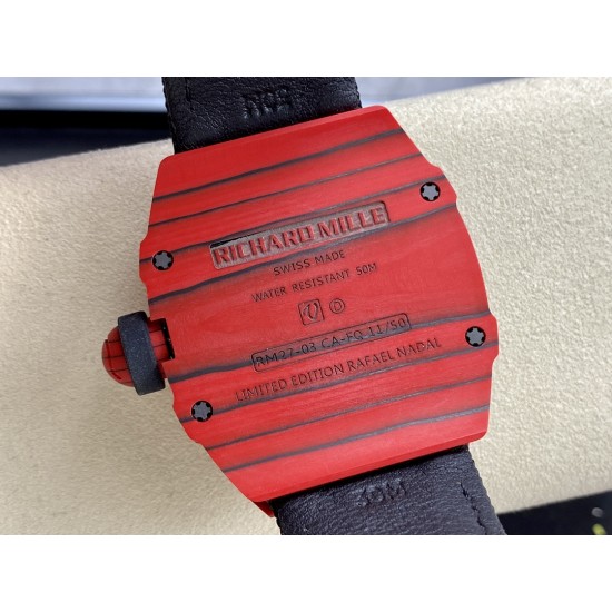 Richard Mille-RM27-03 Limited Edition Rafael Nadal 43mm Red FC/NY Blk/Blk BBR Tourbillon