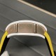 Richard Mille-RM88 Smiley 41mm White Ceramic Skeleton Dial on Yellow Nylon Strap RMF Tourb