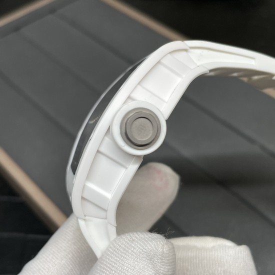 Richard Mille-RM055 43mm White Cer/RU Skeleton Dial BBR RMUL2 Super Clone