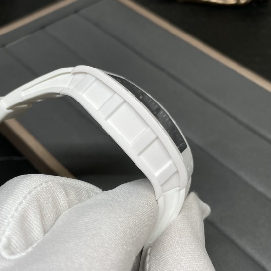 Richard Mille-RM055 43mm White Cer/RU Skeleton Dial BBR RMUL2 Super Clone