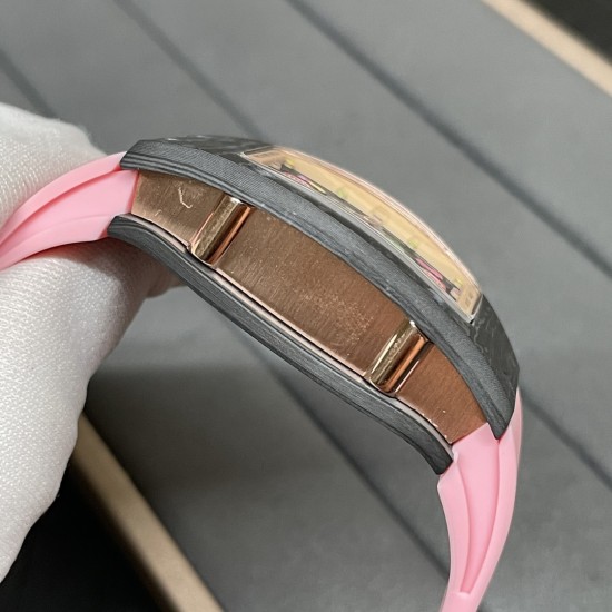 Richard Mille-RM07-01 32mm Ladies Candy Black Carbon / Rose Gold Case Skeleton Dial Automaic