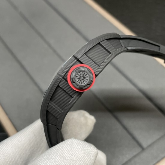 Richard Mille RM055 NTPT/RU 43mm Black Rehaut on Black Rubber Strap BBR V4 RMUL2 Super Clone