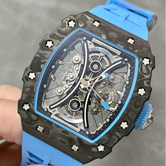 Richard Mille-RM53-01 43mm Carbon/RU Skeleton Dial JBF Tourbillon