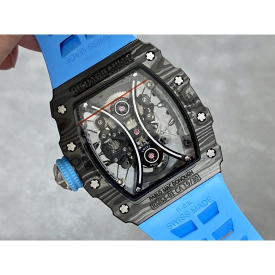 Richard Mille-RM53-01 43mm Carbon/RU Skeleton Dial JBF Tourbillon