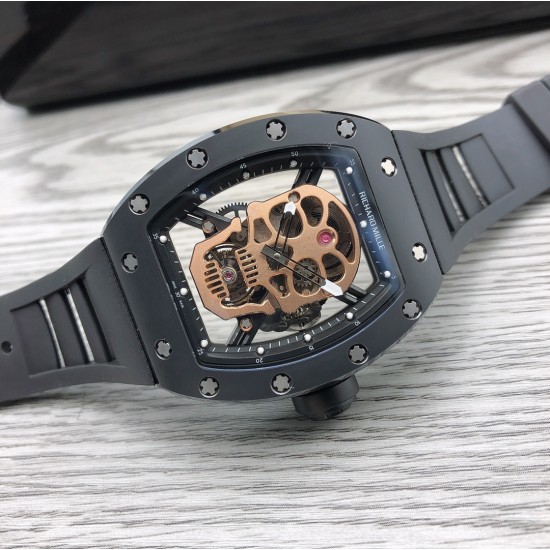 Richard Mille - RM052-01 43mm Black Bezel Rose Gold Skeleton PVD/RU JBF Tourbillon