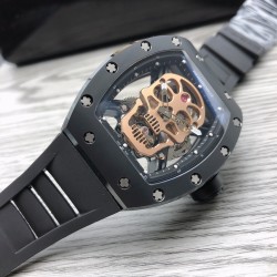 Richard Mille - RM052-01 43mm Black Bezel Rose Gold Skeleton PVD/RU JBF Tourbillon