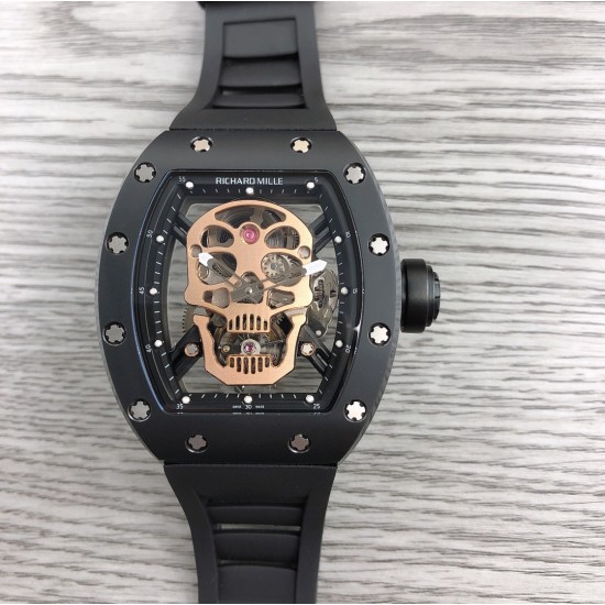 Richard Mille - RM052-01 43mm Black Bezel Rose Gold Skeleton PVD/RU JBF Tourbillon