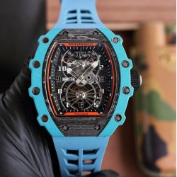 Richard Mille - RM21-02 40mm Carbon Case On Light Blue Rubber Strap V2 Tourbillon